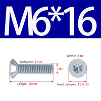 Manufacturer Carbon Steel Stainless Steel 304 Galvanized 8.8 Grade Countersunk Head Internal plum Machine Screws