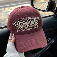 Gorra de béisbol deportiva de 6 paneles para mujer, modelo 2026, con bordado de hojas, ajustable, de moda, para protección solar.