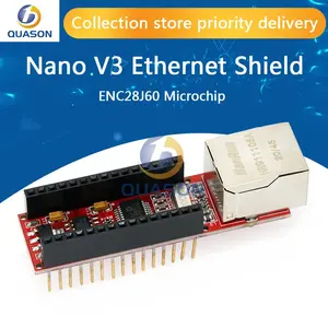 用于Arduino纳米3.0的纳米V3以太网屏蔽ENC28J60微芯片HR911105A以太网网络服务器板模块