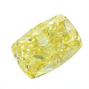 Diamant jaune fantaisie synthétique CVD de laboratoire taille coussin, pierre précieuse en vrac 4,03 carats certifiée IGI CRAFTED CARBON CC-10888 Bijoux - Product Image 1