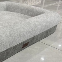 ETRIP PET Vente en gros Lit pour chien orthopédique de luxe avec logo personnalisé, lavable, avec fond antidérapant, en mousse à mémoire de forme