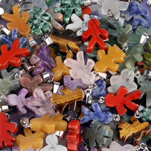 Cristal naturel Agate Pierre Mini Personnage Pendentif Sculpté Poupée Pendentif DIY Bijoux Accessoires pour Boucles D'oreilles <span class=keywords><strong>Bois</strong></span> Porte-clés - Product Image 6