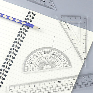 Ensemble de règles arithmétiques en plastique de 20 cm, 4 pièces, outil mathématique pour étudiants, pour le dessin et la mesure en géométrie - Product Image 1
