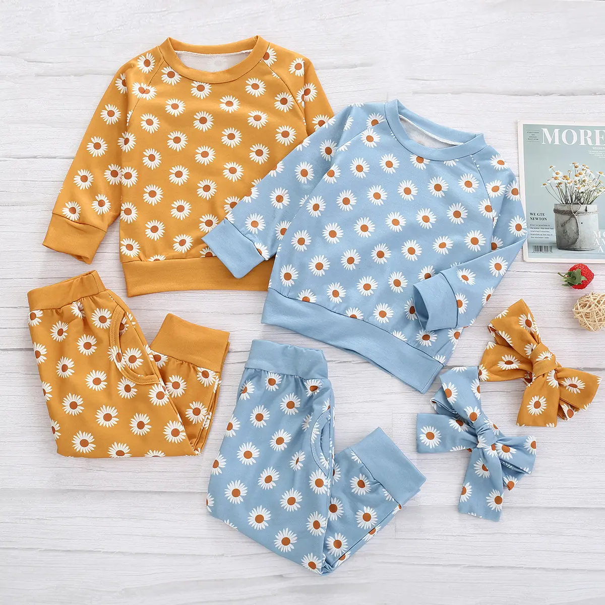 Ensemble pour bébé fille, vêtements d'automne de 0 à 18 mois, sweat-shirt à manches longues, haut et pantalon, collection 2021