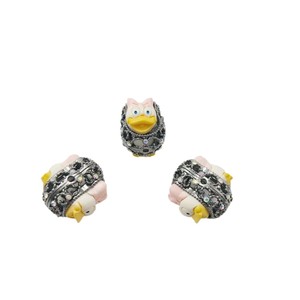 Cartoon Alloy Round Hollow <b>Beaded</b> Rhinestone <b>Charms</b> For <b>Bracelet</b> Making - Product Image 5