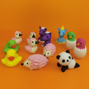 Gomme à effacer créative en forme d'animal de dessin animé, papeterie pour élèves du primaire, mignonne, spéciale, sans éclats, pour la maternelle - Product Image 2