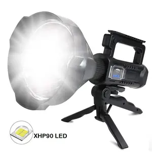 Süper parlak projektör su geçirmez balıkçılık çalışma kamp şarj edilebilir XHP90 XHP90.2 LED spot el feneri