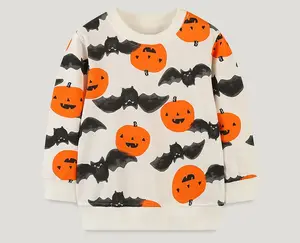 Bán Buôn Trẻ Em Của Halloween Áo Thời Trang Bí Ngô In Crew-Neck Áo Thun Bé Áo