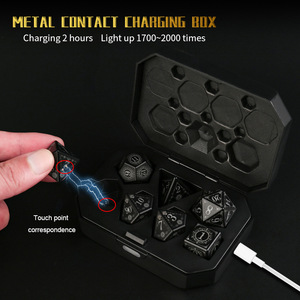 Dados de Juego de Rol con Diseño de Dragón Luminoso, Carga Táctil LED, Material ABS, Embalaje en Caja de Color, Novedad Transfronteriza - Product Image 3