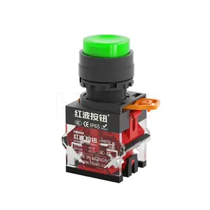 La38 màu xanh lá cây màu 1no1nc 10Amp thiết lập lại IP65 không thấm nước cao đầu 12 Volt Push Button On Off chuyển đổi