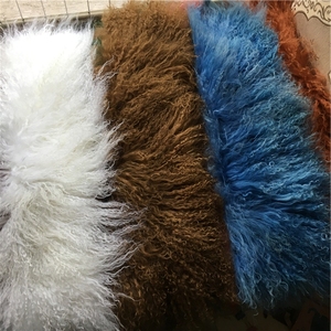 Tissu en fourrure de mouton mongol à <span class=keywords><strong>poils</strong></span> <span class=keywords><strong>longs</strong></span> et bouclés pour la sellerie automobile - Product Image 6