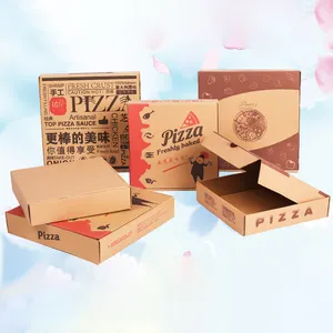 Caja de cartón corrugado para pizza, logo personalizado impreso de 3, 6, 9, 12, 14, 16, 18, 28, 32 y 36 pulgadas