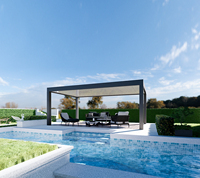 Pergola Solaire de Jardin avec Panneaux Photovoltaïques et Toit à Lames Orientables Électriques en Aluminium