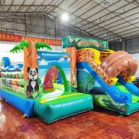 Parc de trampoline à thème de videur de château gonflable commercial grand toboggan de trampoline gonflable en gros pour enfants et adultes
