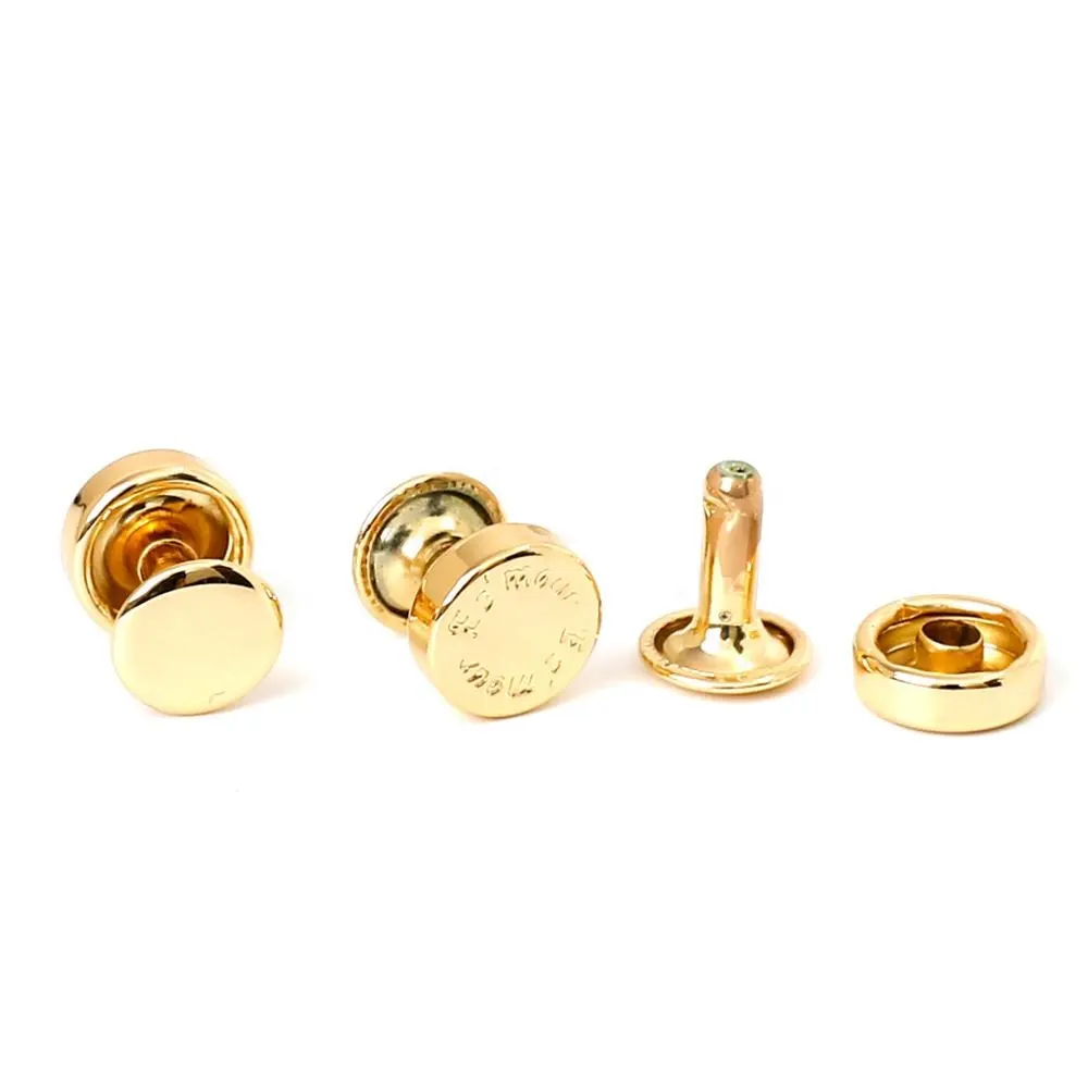 Double Cap Custom Metal Rivets For Leather Bags Logo Button Studs And Rivets For Shoes