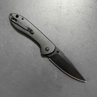 Couteau de survie de sauvetage EDC avec lame en acier durable 3cr13 Couteau tactique plié Poignée en aluminium noir Clip de poche pour le camping OEM