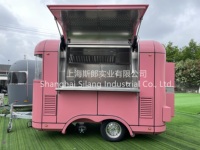 Norme européenne nouvelle caravane carrée mobile café bar bar à bière rouge sauqre remorque alimentaire