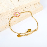 Bracelet empilable hypoallergénique et étanche pour enfants, avec breloques en émail fraise, cœur et coquillage, pour filles