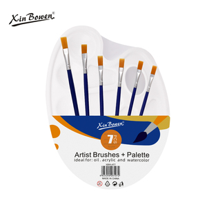 Bowen พู่กันจีน8สไตล์6ชิ้นชุดแปรงทาสีศิลปะระบายสีน้ำมันและอะคริลิคทำจากไนลอนขนแปรง - Product Image 3