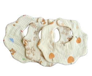 Bavoirs pour bébé avec motifs imprimés en mousseline/coton doux, design mignon, antibactériens et respirants - Product Image 6