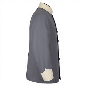 Abrigo de Lana Gris para Hombre, Estilo Confederado, para Reenactment Histórico, Cuello Alto, Cierre de un Solo Botón - Product Image 3
