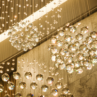 Lustre pour plafond haut, lustres longs pour escalier, luminaires à pampilles en cristal pour hall d'entrée, salon, escalier