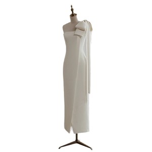 Nuovo Abito da Sera 2025, Stile Principessa Estivo Naturale, Lussuoso in Raso Bianco con Grande Fiocco, Morbido ed Elegante, Senza Maniche, Nero - Product Image 5