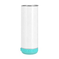 Tumbler Speaker Bluetooth Stainless Steel 20oz  dengan Sedotan, Cocok untuk Sublimasi