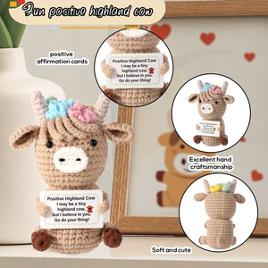 Bambola Creativa Fatta a Mano in Crochet a Forma di Mucca Highland, Decorazione Artistica per Pasqua, Oggetto d'Arte Emozionale per la <span class=keywords><strong>Casa</strong></span> - Product Image 2