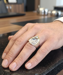 Bague classique plaquée or pour homme, bijoux élégants en cuivre et laiton de haute qualité, cadeau pour mari, petit ami, père - Product Image 4