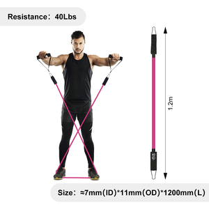 Pink Resistance <b>Bands</b> With Handles 5 Levels 10-50 Lbs Latex Exercise <b>Bands</b> Portable Multifunctional <b>Workout</b> Set For Adults - Product Image 5