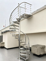 Escalier en colimaçon extérieur sur mesure, moderne, simple, intégré, résistant à la rouille et à la pluie