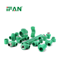 Raccords de tuyauterie PPR verts IFAN 20-110 mm résistants à l'abrasion pour applications de chauffage au sol en béton intégré