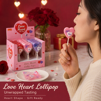 Sucette géante en forme de cœur de 80g pour la Saint-Valentin, motif d'amour sucré, bonbon dur aromatisé aux fruits, vente en gros
