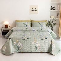AOYATEX Ensemble de draps de couette en microfibre imprimé de fleurs de printemps