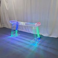 Table de disque de podium LED lumineuse de barre de DJ moderne acrylique transparente pour l'usage commercial d'hôtel multifonctionnel