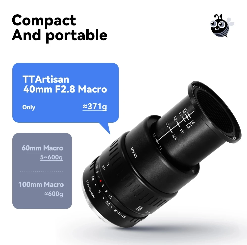 TTArtisan 40mm F2.8 Macro Lens APS-C Manual Focus for Canon Eos-M