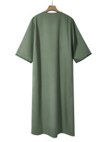 Thobe de style marocain haut de gamme personnalisé avec broderie en corde, poche latérale, manches courtes, Bisht, vêtements turcs, Kaftan, Abaya XXL pour hommes musulmans