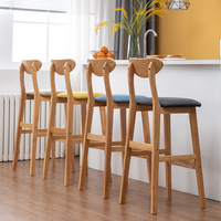 Tabouret de bar moderne de luxe en bois massif avec coussin, mobilier commercial CL-198