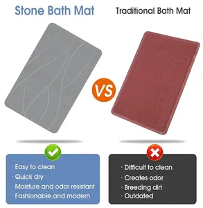 Geyon Eco-friendly Quick Drying Customized Printed Bath Stone Mat Diatomite Bath Mats