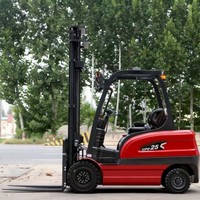 Chariot élévateur de 2,5 tonnes avec batterie au plomb rechargeable pour le chargement de marchandises en entrepôt intérieur, chariot élévateur électrique