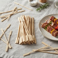 Prix d'usine, vente en gros, brochettes plates de qualité supérieure pour barbecue au charbon, brochettes jetables en bambou Teppo écologiques en vrac