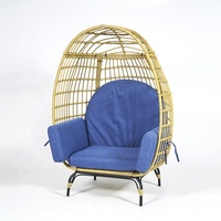 Paris Cafe Parisian Bistro Canapé Rotin Chaise Rotin double Oeuf Jardin Patio Chaise Out Door Intérieur avec support parasol