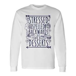 Camiseta de manga larga con diseño de la palabra 'Desserts' escrita al revés y la frase 'Sweet Love Sign' - Product Image 1