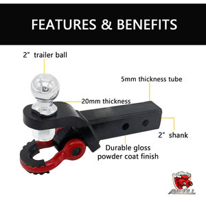<span class=keywords><strong>Gancio</strong></span> di <span class=keywords><strong>Traino</strong></span> Rinforzato 4x4 Fuoristrada in Acciaio al Carbonio Forgiato Tipo USA con Anello a D da 2 Pollici - Product Image 3