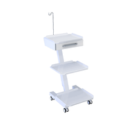 Support mobile pour appareils hospitaliers CLEBER FORLI 40175, modèle à un tiroir, en acier inoxydable, robuste, silencieux, réglable, facile à utiliser