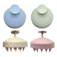 Brosse Shampoing Masseur Cuir Chevelu Humide/Sec Écologique, Très Vendue, Logo Personnalisé, en Paille de Blé, Stimulant la Croissance des Cheveux