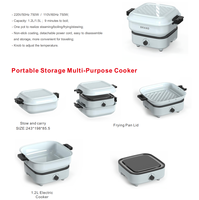 Marmite électrique Ménage Split Cooker Portable Fold Hotpot Dortoir Multicooker Poêle électrique Poêle à frire 220V 750W