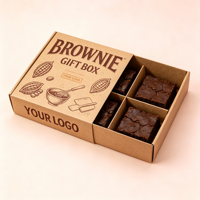 Boîte en carton kraft de haute qualité avec couvercle rabattable, compartiments divisés, finition mate, carton alimentaire pour présentation en café