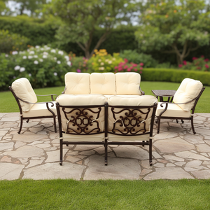 SH Luxury European Style Cast Aluminium Outdoor Sofa 2-3 Seater Ornate Carved Design <strong>Garden</strong> <strong>Loveseat</strong> <strong>for</strong> High-End Outdoor Living - Product Image 4